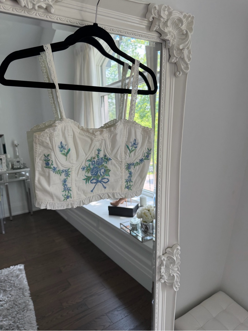 Altar'd State Cream Embroidered Floral Cami